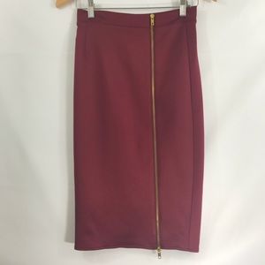 [Ava & Aiden] Ox blood pencil skirt